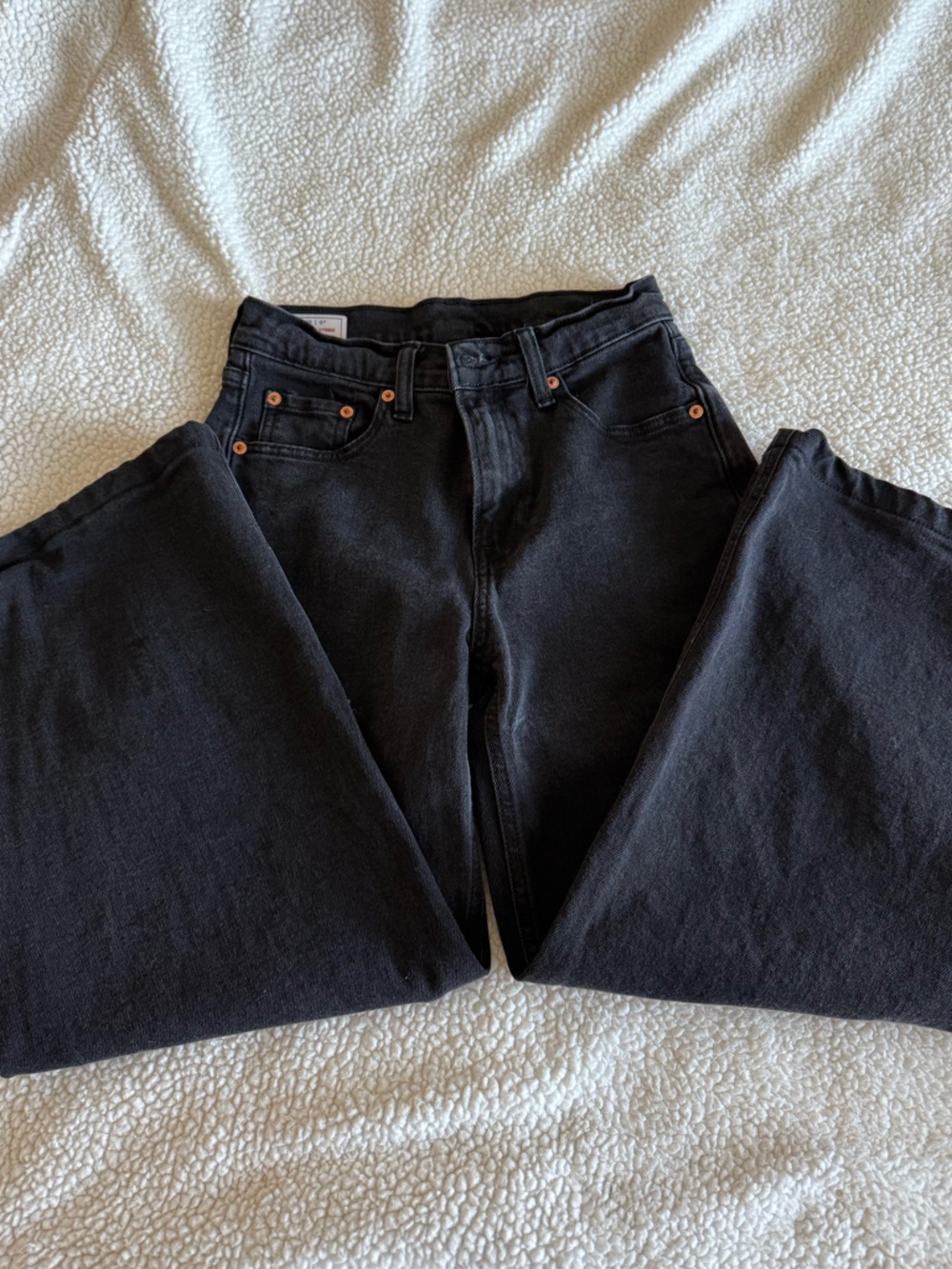 Size 25P GAP Wide-Leg Cropped Black Women's Jeans